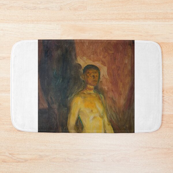 Item preview, Self-Portrait in Hell – Edvard Munch Expressionist Psychological Painting (1903) designed and sold by Art Outlaws.
