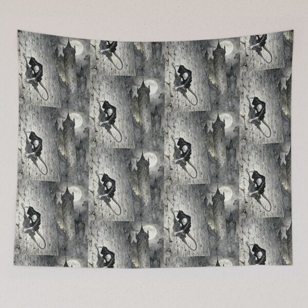 Item preview, Count Dracula scaling the Castle Walls Illustration from Bram Stoker's Dracula character portrait art designed and sold by Vintage Designs +.