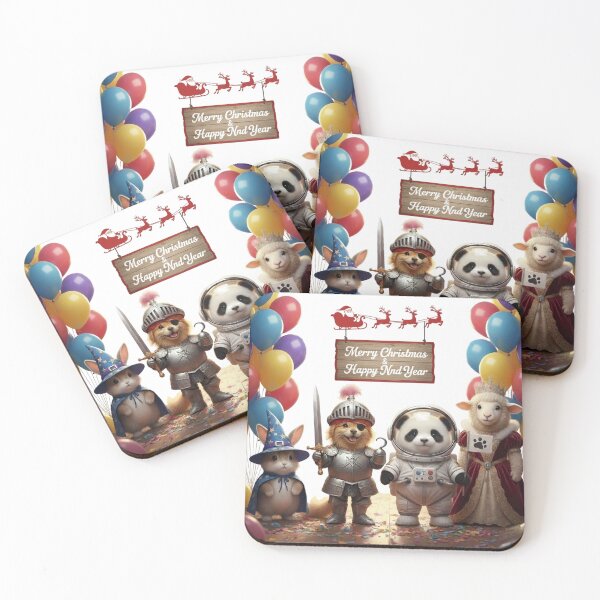 Item preview, Merry Christmas & Happy New Year – Fantasy Animal Characters Celebration designed and sold by DroolWorthyUS.