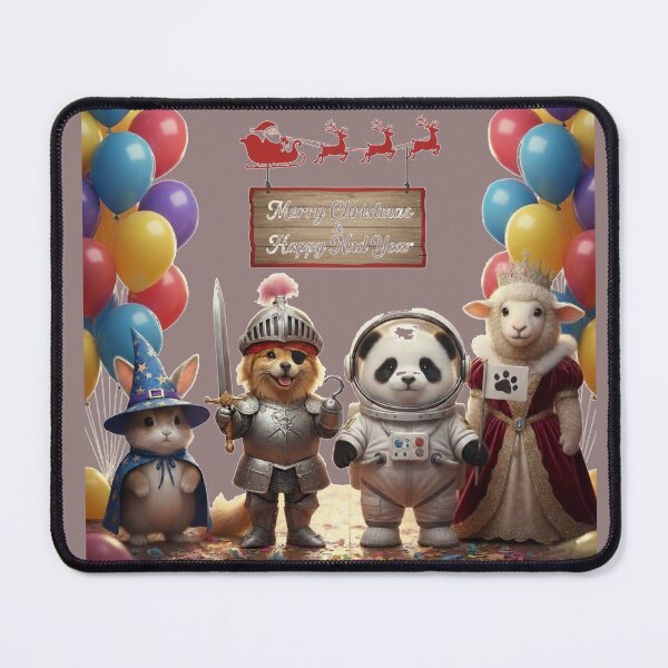 Item preview, Merry Christmas & Happy New Year – Fantasy Animal Characters Celebration designed and sold by DroolWorthyUS.