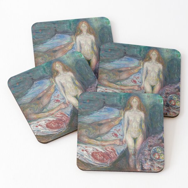 Item preview, The Death of Marat II – Edvard Munch Expressionist Symbolist Masterpiece (1907) designed and sold by Art Outlaws.