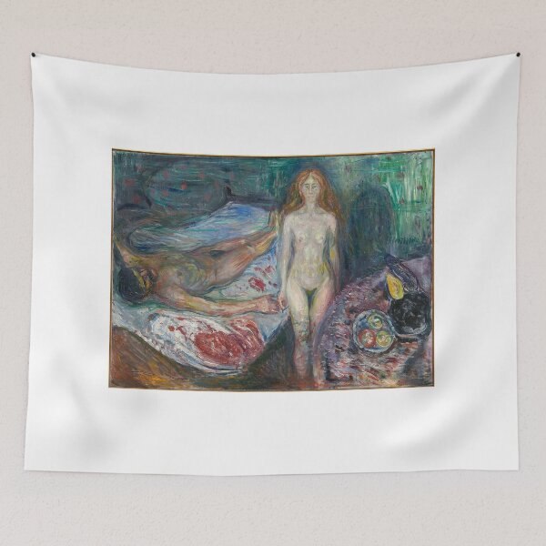Item preview, The Death of Marat II – Edvard Munch Expressionist Symbolist Masterpiece (1907) designed and sold by Art Outlaws.