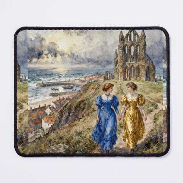 Item preview, Lucy and Mina at Whitby Abbey Illustration from Bram Stoker's Dracula character portrait art designed and sold by Vintage Designs +.