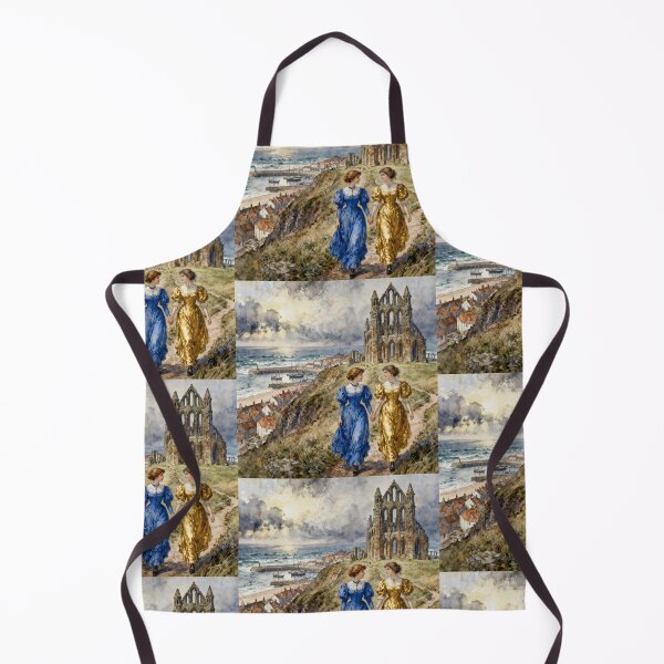 Item preview, Lucy and Mina at Whitby Abbey Illustration from Bram Stoker's Dracula character portrait art designed and sold by Vintage Designs +.