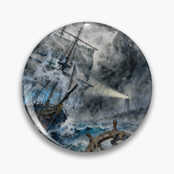 Item preview, The Demeter in a storm Illustration from Bram Stoker's Dracula character portrait art designed and sold by Vintage Designs +.