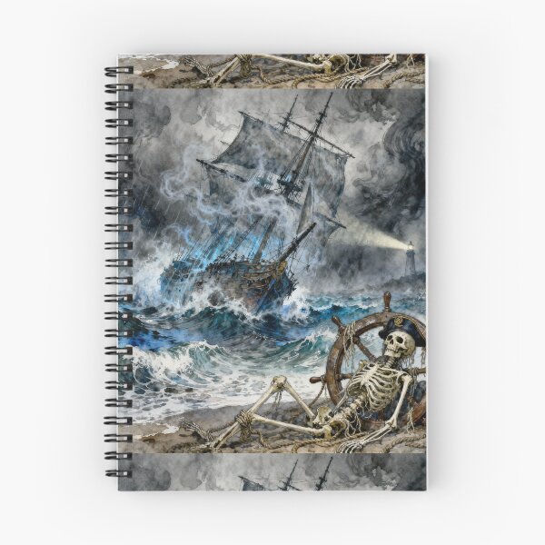 Item preview, The Demeter in a storm Illustration from Bram Stoker's Dracula character portrait art designed and sold by Vintage Designs +.