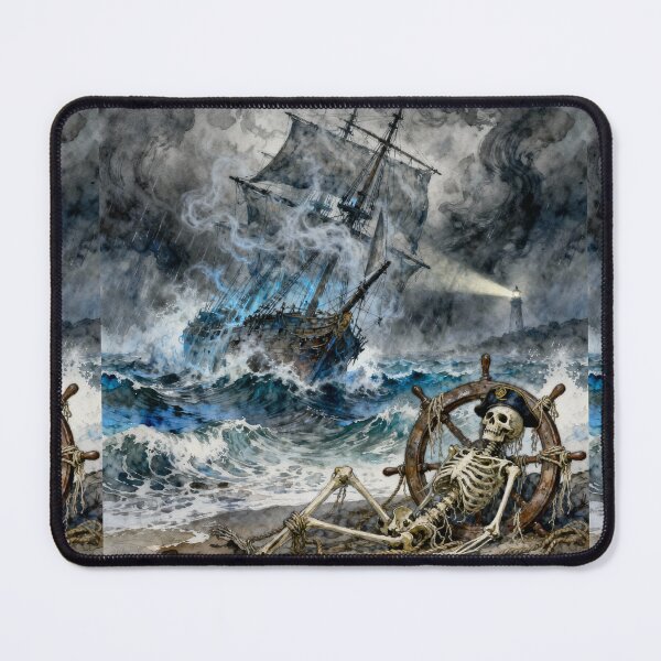 Item preview, The Demeter in a storm Illustration from Bram Stoker's Dracula character portrait art designed and sold by Vintage Designs +.