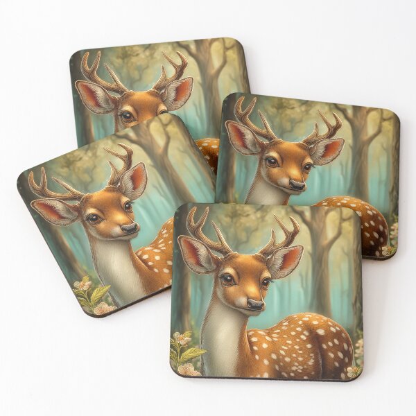 Item preview, Deer in Forest with Flowers designed and sold by PetsArt.