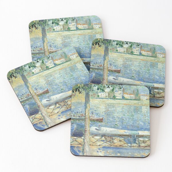 Item preview, The Seine at Saint-Cloud – Edvard Munch Symbolist River Landscape Painting (1890) designed and sold by Art Outlaws.
