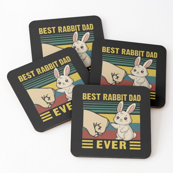 Item preview, Best Rabbit Dad Ever: Kawaii Bunny Fist Bump | Retro Vintage Pet Lover Art designed and sold by Colorful-Garden.
