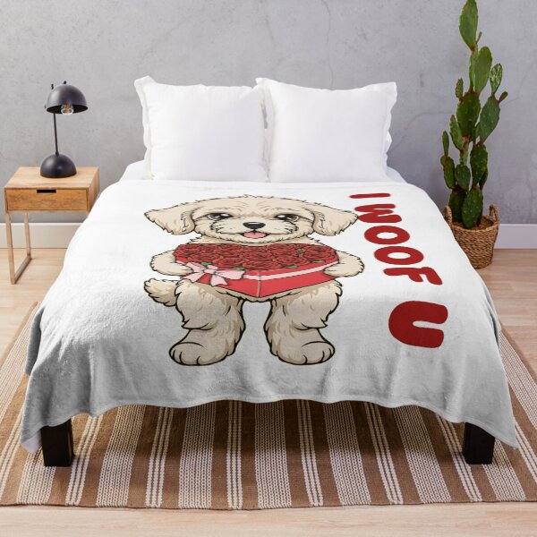 Item preview, I Woof U Teacup Poodle Puppy with Flowers – Sweet Dog Love Design designed and sold by The Real Life Symphony.