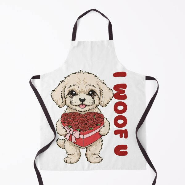 Item preview, I Woof U Teacup Poodle Puppy with Flowers – Sweet Dog Love Design designed and sold by The Real Life Symphony.