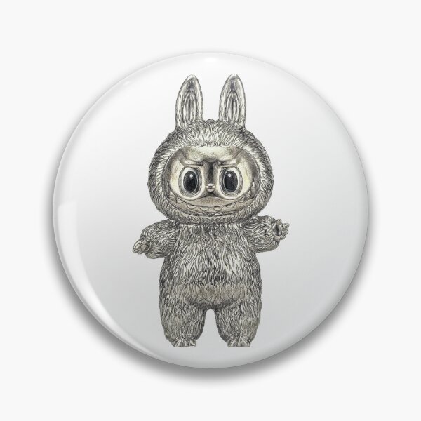 Item preview, Labubu Monster Art - Metallic Silver Chrome Edition designed and sold by Hen-C-Art.