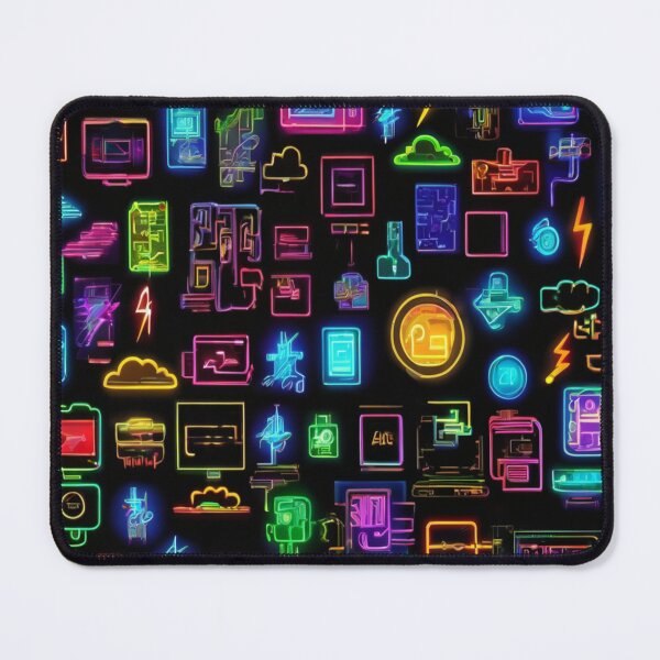 Item preview, "Neon Digital Icons: Cyberpunk Connectivity" designed and sold by Artisticanvas.