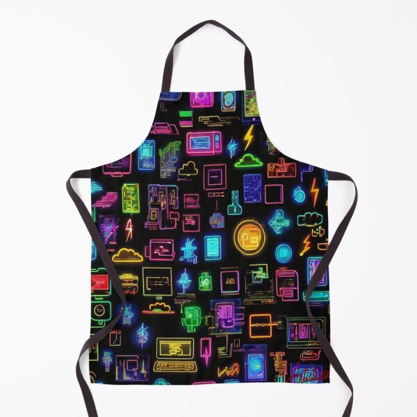 Item preview, "Neon Digital Icons: Cyberpunk Connectivity" designed and sold by Artisticanvas.