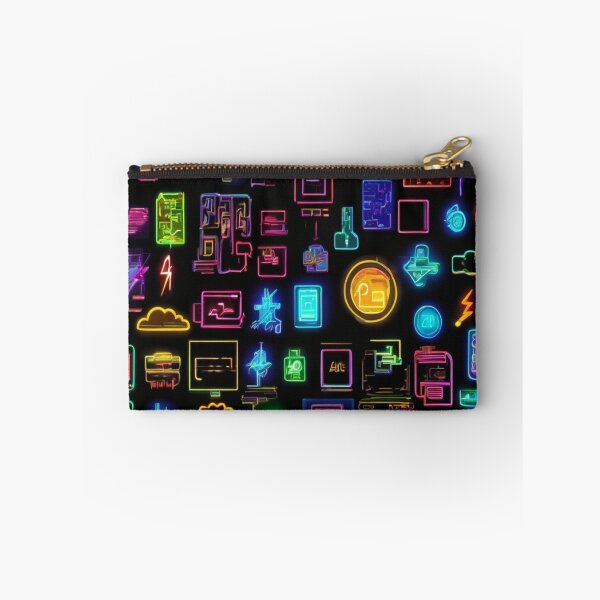 Item preview, "Neon Digital Icons: Cyberpunk Connectivity" designed and sold by Artisticanvas.
