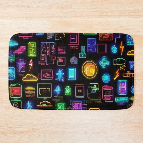 Item preview, "Neon Digital Icons: Cyberpunk Connectivity" designed and sold by Artisticanvas.
