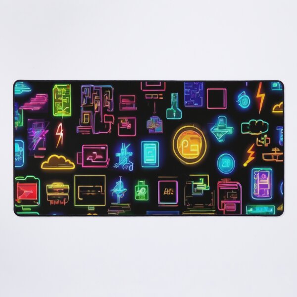 Item preview, "Neon Digital Icons: Cyberpunk Connectivity" designed and sold by Artisticanvas.