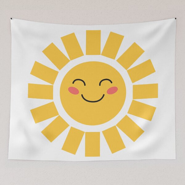 Item preview, Happy fun Sun Bright smiling yellow sun with pink cheeks designed and sold by CHERRY--SHOP.