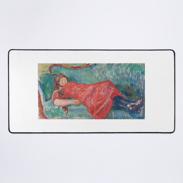 Item preview, On the Sofa – Edvard Munch Expressionist Interior Psychological Painting (1913) designed and sold by Art Outlaws.