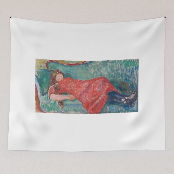 Item preview, On the Sofa – Edvard Munch Expressionist Interior Psychological Painting (1913) designed and sold by Art Outlaws.