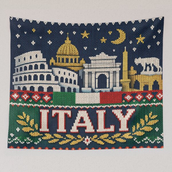 Item preview, Rome skyline, beautiful knitted picture Italy designed and sold by Mauswohn.