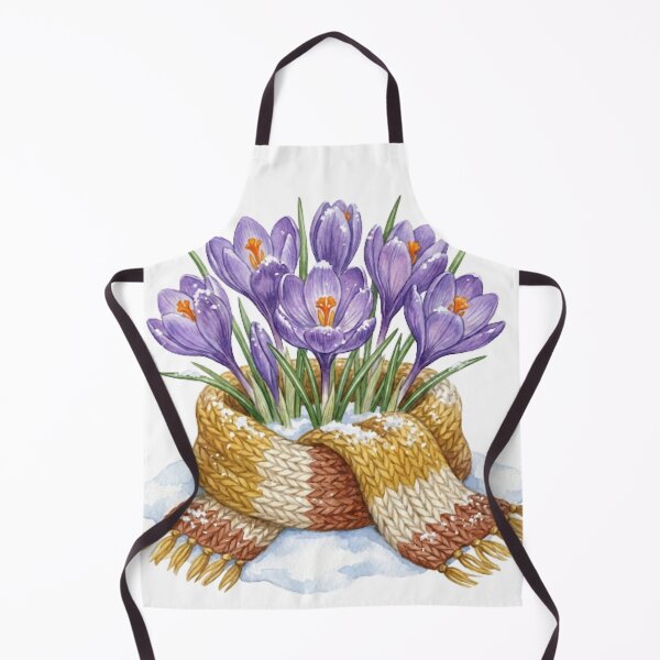 Item preview, Cozy Watercolor Purple Crocus in Knitted Scarf designed and sold by EverBranz-stor.