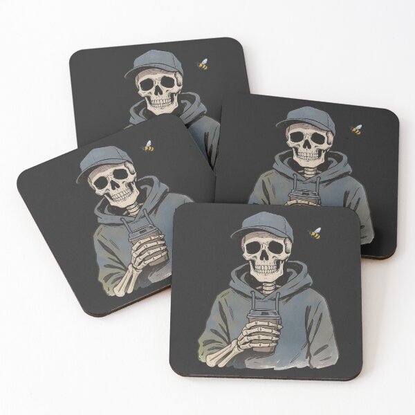 Item preview, Urban Skeleton with Coffee | Funny Daily Routine Skeleton Cartoon designed and sold by ColorSplash123.