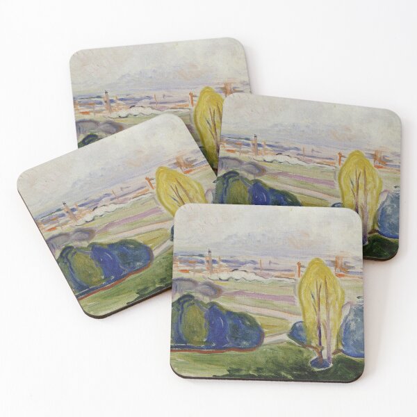 Item preview, View Across Chemnitz – Edvard Munch Expressionist Urban Landscape Painting (1905) designed and sold by Art Outlaws.