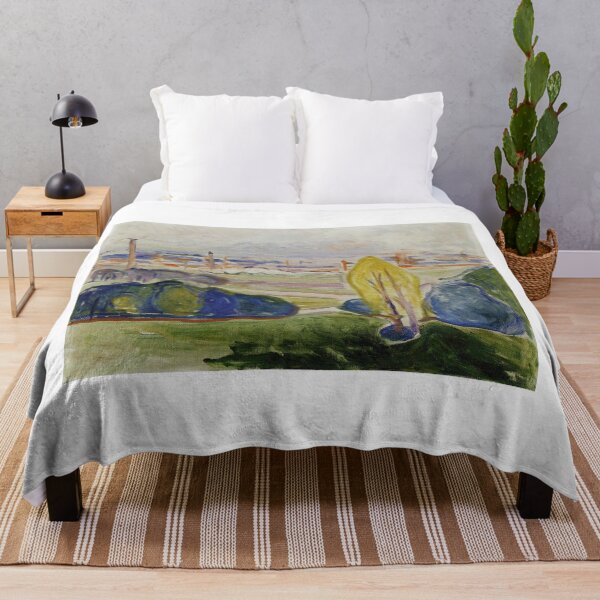 Item preview, View Across Chemnitz – Edvard Munch Expressionist Urban Landscape Painting (1905) designed and sold by Art Outlaws.