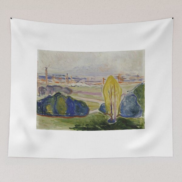 Item preview, View Across Chemnitz – Edvard Munch Expressionist Urban Landscape Painting (1905) designed and sold by Art Outlaws.