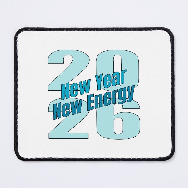 Item preview, New Year New Energy 2026 – Bold Blue Typography Minimal White T-Shirt Design designed and sold by PixelPlush.