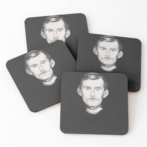 Item preview, Self-Portrait with Skeleton Arm – Edvard Munch Expressionist Meditation on Death and Mortality (1895) designed and sold by Art Outlaws.