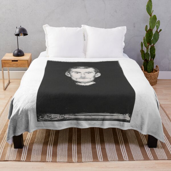 Item preview, Self-Portrait with Skeleton Arm – Edvard Munch Expressionist Meditation on Death and Mortality (1895) designed and sold by Art Outlaws.