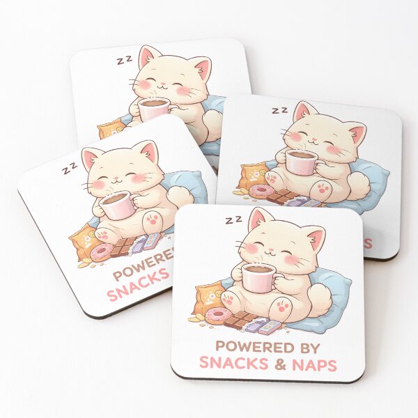 Item preview, Powered by Snacks & Naps – Cute Cozy Cat Design designed and sold by SoulenCify.