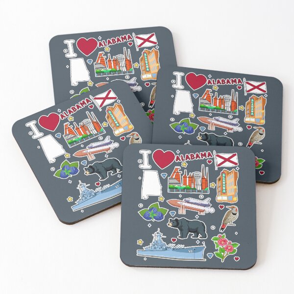 Item preview, Alabama State Pride, Iconic Symbols & Landmarks Sticker Collage designed and sold by mashmosh.