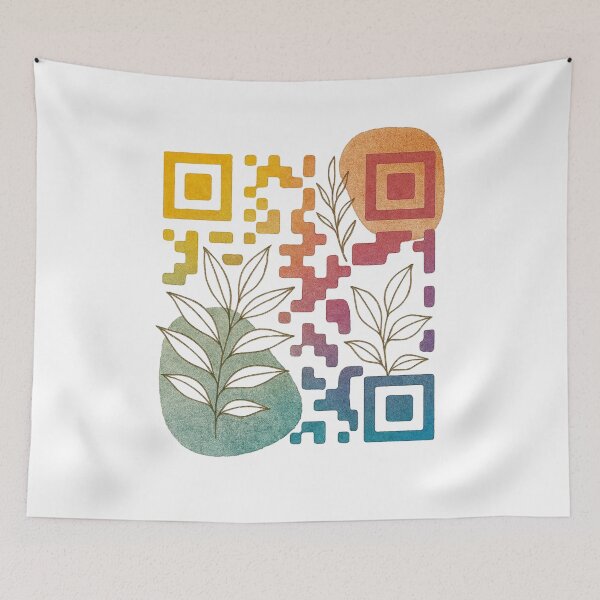 Item preview, Digital Bloom: QR Code Fusion modern abstract wall art blends vibrant QR code designed and sold by TheNameCraftery.