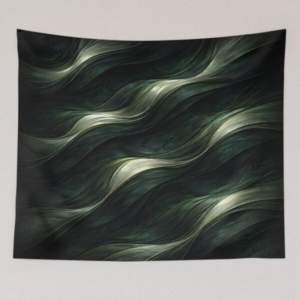 Item preview, Emerald Shadow Wave Pattern designed and sold by LuxeFusionArt.