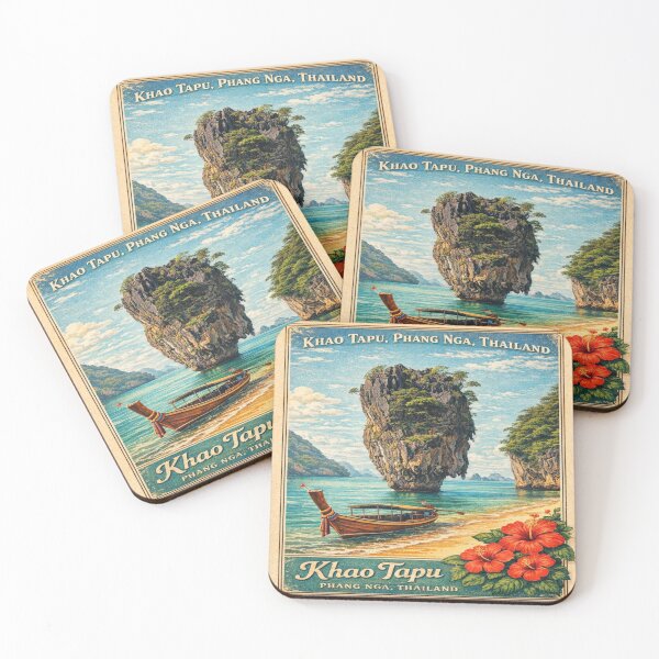 Item preview, Khao Tapu, Phang Nga, Thailand – Vintage Postage Stamp Art designed and sold by Wednesday Art design .