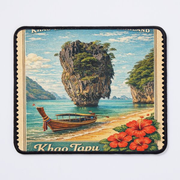Item preview, Khao Tapu, Phang Nga, Thailand – Vintage Postage Stamp Art designed and sold by Wednesday Art design .