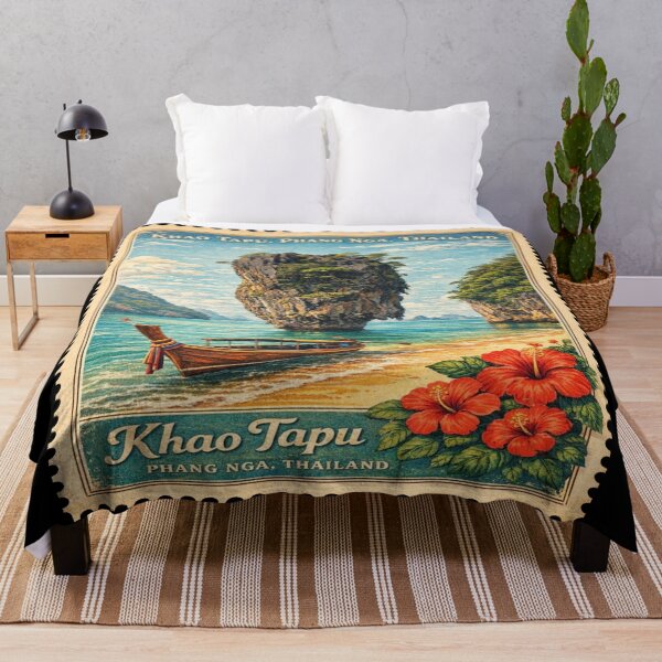 Item preview, Khao Tapu, Phang Nga, Thailand – Vintage Postage Stamp Art designed and sold by Wednesday Art design .