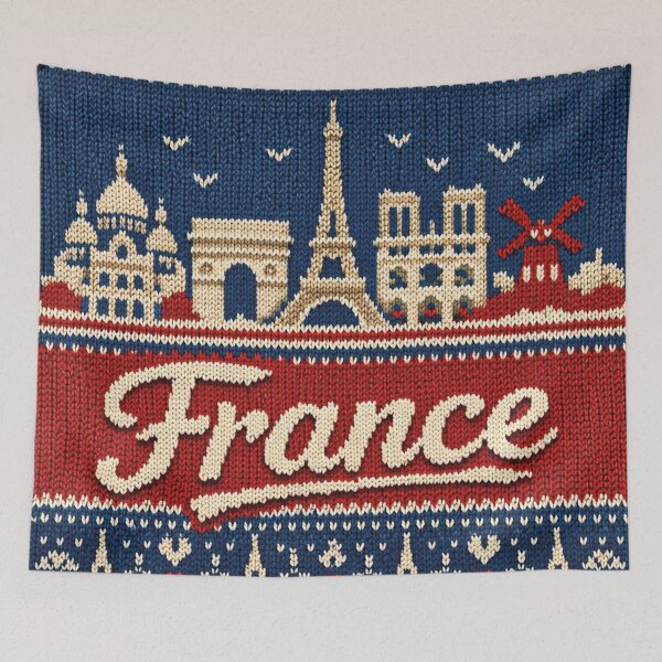 Item preview, Paris skyline, original knitted picture designed and sold by Mauswohn.