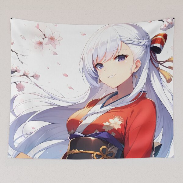 Item preview, Belfast Azur Lane Anime Girl Kimono Sakura Grace designed and sold by thedarvills.