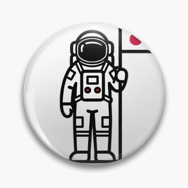 Item preview, Astronaut with Japanese Flag on Moon designed and sold by SunkenCost.