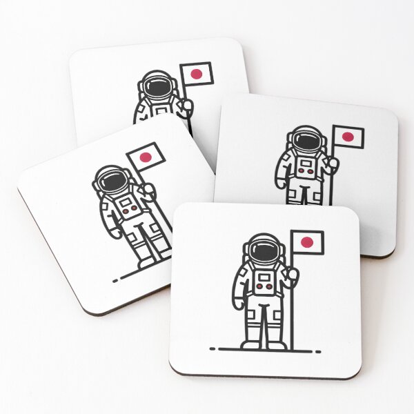 Item preview, Astronaut with Japanese Flag on Moon designed and sold by SunkenCost.