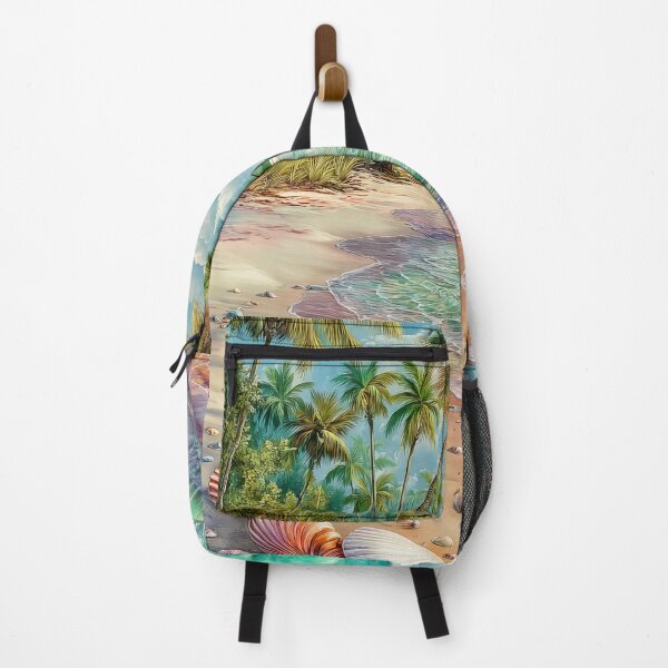 Item preview, Tropical Beach with Seashells and Palms designed and sold by PetsArt.