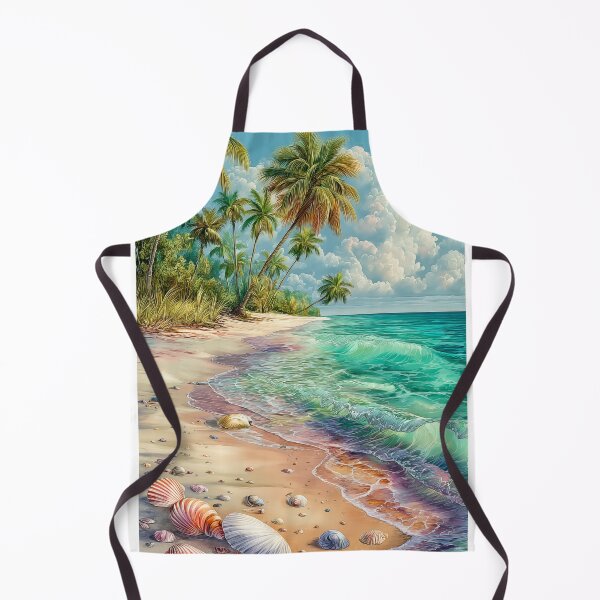 Item preview, Tropical Beach with Seashells and Palms designed and sold by PetsArt.