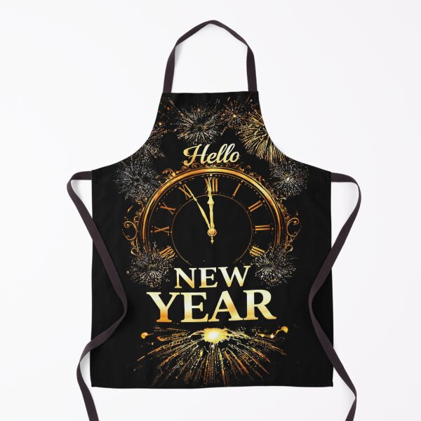 Item preview, Hello New Year – Golden Clock & Fireworks designed and sold by ParaSiempreS.