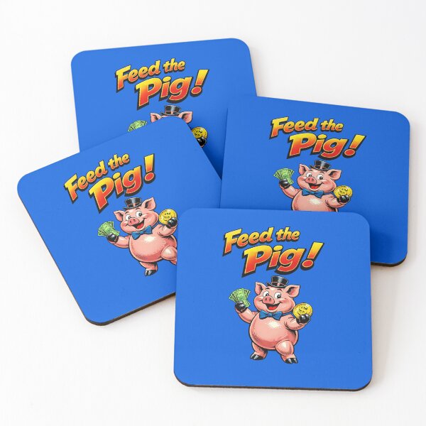 Item preview, Feed the Pig – Funny Money Pig Illustration designed and sold by The Devil's Bargain.