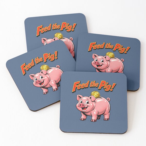Item preview, Feed the Pig – Cute Piggy Bank Illustration designed and sold by The Devil's Bargain.